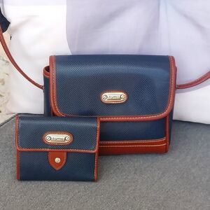 ESPRIT Small Navy & Brown Crossbody Shoulder-bag & Matching ESPRIT Wallet Set